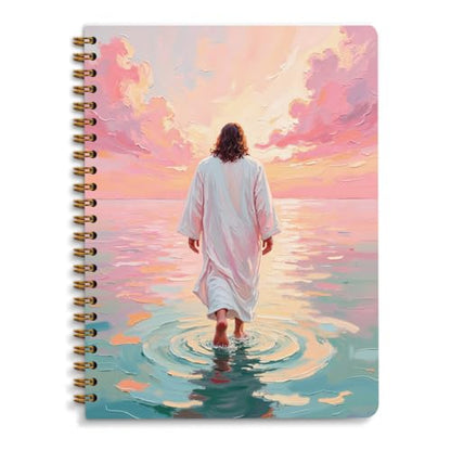 Jesus Christ Notebook, Christian Journals for Women, Church Notes Journal - color: Jesus Walks on Water