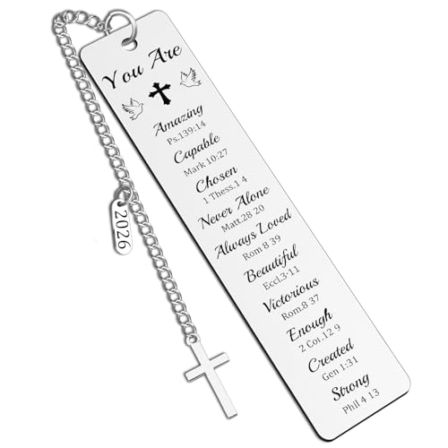 2026 Christian Bookmark for Bible Verse Inspirational Faith Metal Bookmark