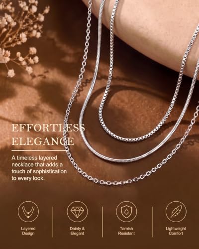 YADOCA Silver Stainless Steel Necklace for Women Non Tarnish Chain Necklace