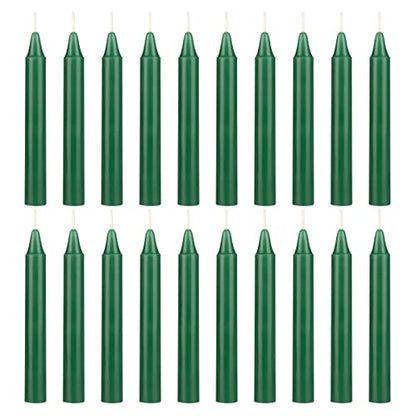Mega Candles Unscented Mini Taper Chime Spell Candles 20 Count 4" x 1/2" - color: Green, size: 20 Pieces