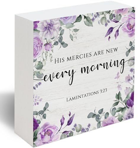 Lamentations 3:23 Bible Verse Sign, Christian Birthday Gifts for Women - color: White02