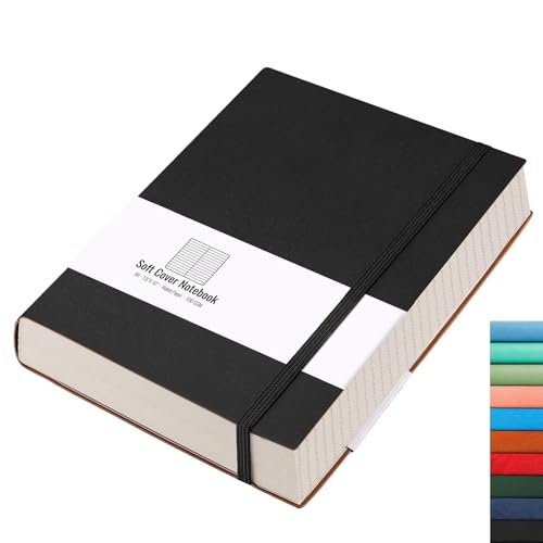 AHGXG College Ruled Notebook, 320 Pages, Large Journal A4 (8.5''×11') - color: Black, size: A4