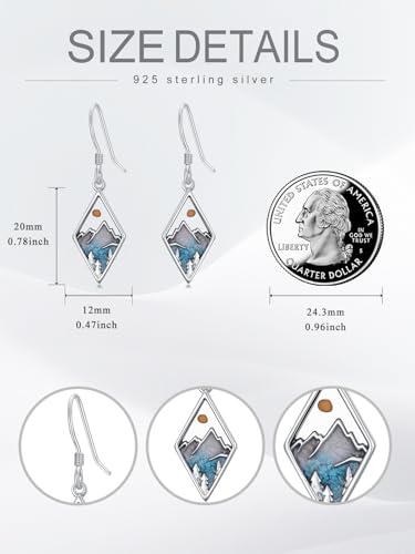 Dorunmo 925 Sterling Silver Mustard Seeds Dangle Earrings for Women Mountains Earrings Hypoallergenic Christmas Jewelry Gifts for Women - style: Mustard Seeds-02