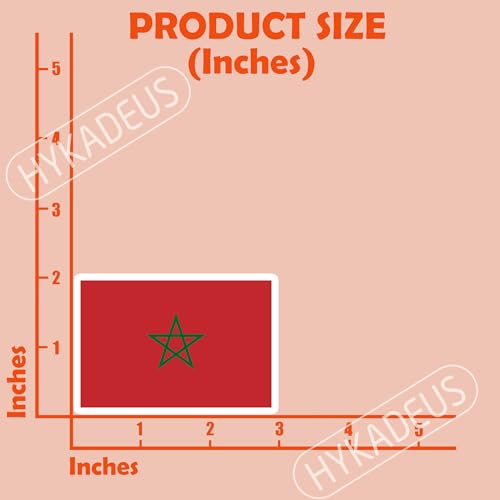 (3Pcs) Morocco Flag Stickers – Moroccan Sticker, Country Flag Vinyl Decal - color: Morocco