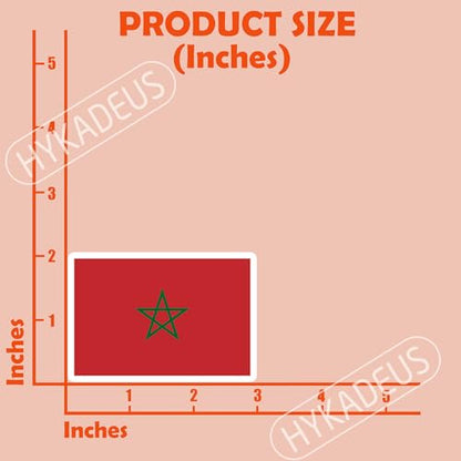 (3Pcs) Morocco Flag Stickers – Moroccan Sticker, Country Flag Vinyl Decal - color: Morocco