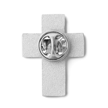 Great 1 American Flag Christian Cross Lapel Pin - color: Thin Grey-Gray Line