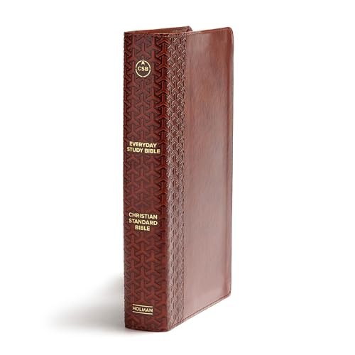 CSB Everyday Study Bible, British Tan LeatherTouch, Black Letter, Study Notes, Illustrations, Aricles, Easy-to-Carry, Easy-to-Read Bible Serif Type