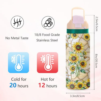Sister 32oz Water Bottle Gift for Girl, Sunflower Tumbler for Women - color: Sisters-Yellow
