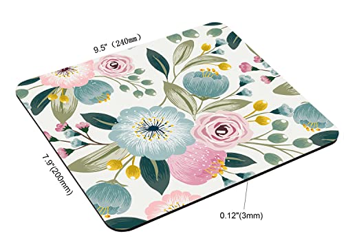 Vintage Flowers Mousepad Colorful Mouse Pad Floral Office Decor for Women Desk Accessories Botanical Flowers Mousepad Gift Coworker Boss,Computer Mouse Pads for Wireless Mouse 9.5×7.9×0.12 inches - color: TSP230
