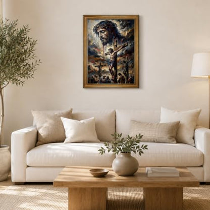 Framed Christian Relief Canvas Wall Painting 16x24 Inches For Living Room - color: Religion - 5, size: 16x24in
