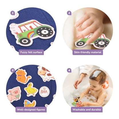 CHEFAN 12 Pack Felt Story Board Pieces, Flannel Stories for Toddlers - color: Nursery-12pack-b