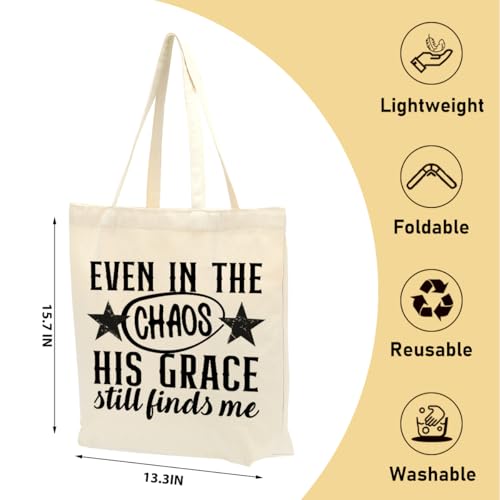 Christian Gifts for Women, Floral Faith Canvas Tote Bag, Faith Gifts for Women Mom Inspirational - color: Christian 773