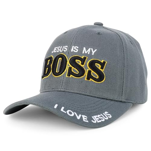 Trendy Apparel Shop Only Jesus Praying Hand Embroidered Christian Ball Cap - color: Dark Grey 3