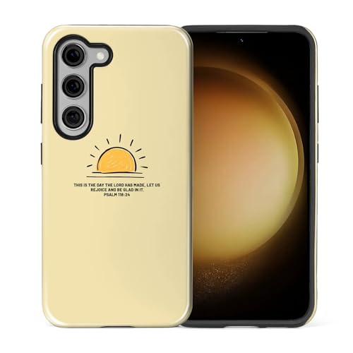 for Samsung Galaxy S23 Case,Dual-Layer Hard Shell + Silicone Phone Cover,Full Body Protection Shockproof Case for Samsung Galaxy S23-Christian Bible Verse Minimalist - color: Christian Bible Verse Minimalist, size: Samsung Galaxy S23