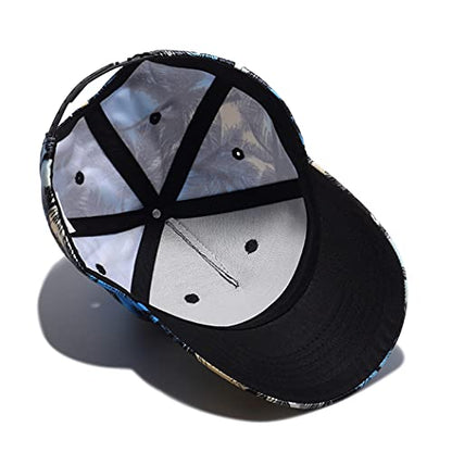Quanhaigou Baseball Cap Dad Hat Adjustable Fashion Hats for Men Women Polo Trucker Unisex Style Headwear - color: Blue Tree