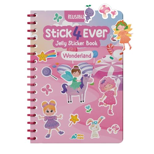 Stick4Ever Jelly Sticker Book® - for Kids - Waterproof, Easy to Clean Reusable Sticker Book for Toddlers- Reusable Road Trip Activities for Kids - Stocking Stuffers for Toddlers (Wonderland) - style: Wonderland
