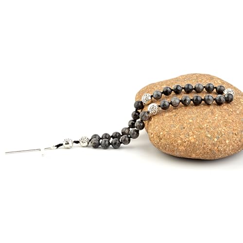 KIKILA Handmade 8mm Anglican Prayer Beads Rosary Natural Stone Beads with Cross Custom Rosary - style: Labradorite