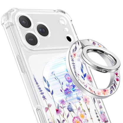 GVIEWIN Magnetic Phone Ring Holder, Compatible with MagSafe Phone Grip - color: Floratopia/White