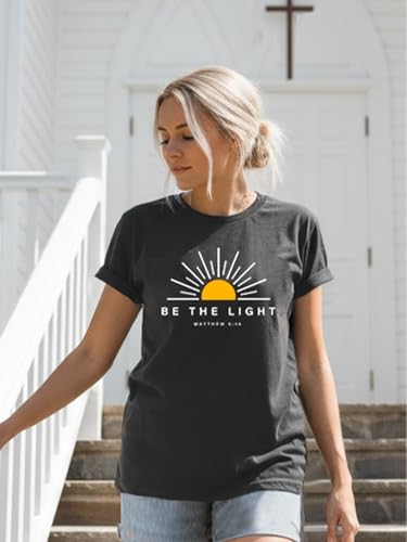 Christian Shirt for Women God is Good Graphic Tee Bible Verse - color: Darkgrey-light, size: Medium