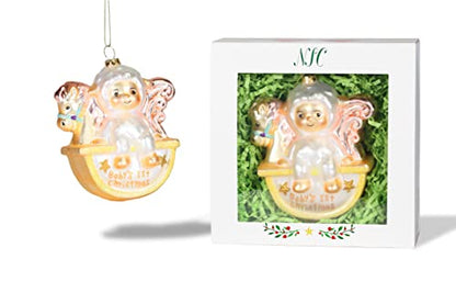 | Baby's First Christmas Glass Ornament | Baby Collection - color: Red