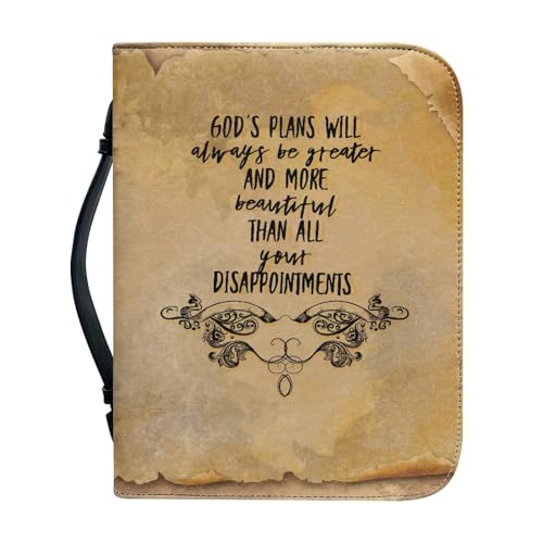 Gods Letter Bible Covers for Women Waterproof Bible Holder Case for Man Portable Bible Protector PU Leather Bible Organizer Bag Large Size - color: Gods Letter, size: 2XL