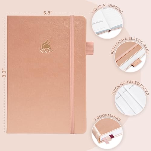 Clever Fox Bible Study Journal Premium Guided Notebook 5.8x8.3 Rose Gold - color: Rose Gold, size: A5 (5.8″ x 8.3″)