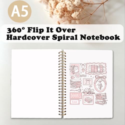 Book Lovers Cute Hardcover Spiral Notebook Journal for Women,A5 - color: Book Love-1