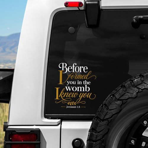 2PCS Bible Verse UV DTF Sticker, Faith Quote Window Car Decal 10in - color: Before I Formed