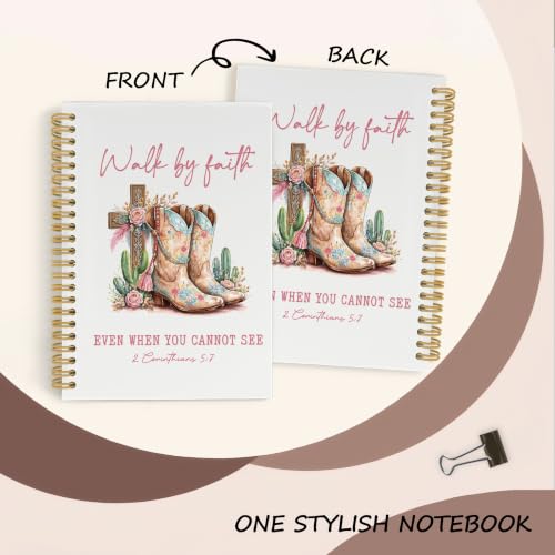 YLZlhb Christian Cross Western Cowgirl Spiral Notebook Journal 5.5x8.3 Inch - color: boots2
