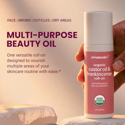 Organic Castor Oil and Frankincense Roll On - Cold-Pressed & Hexane-Free
