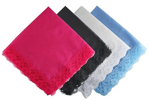 24" Lap scarf lap scarves with lace trims lap handkerchief Lap covers lap skirts for women in church - color: Black+white+blue+red