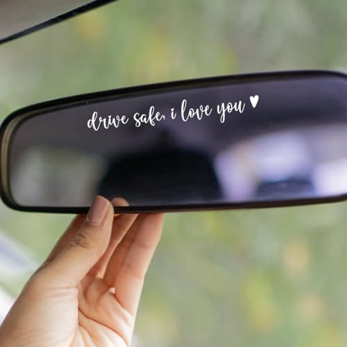 3X I Love You Drive Safe Mirror Sticker - I Love You Drive Safe Sticker - color: Drive Safe I Love You