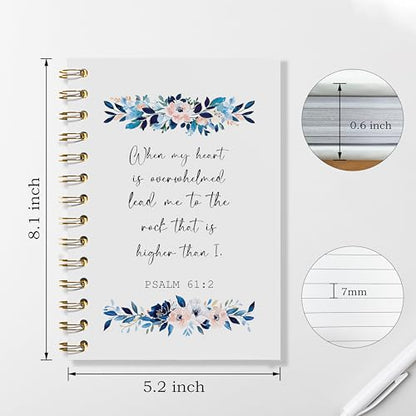 WFSM Christian Floral Notebook - Prayer Journal, Christian Gifts Journal, Bible Verse Notebook, Daily Prayer Journal, Bible Notebooks for Note Taking, Christian Gifts, 5.5x8.3 Inches - color: Psalm 61:2