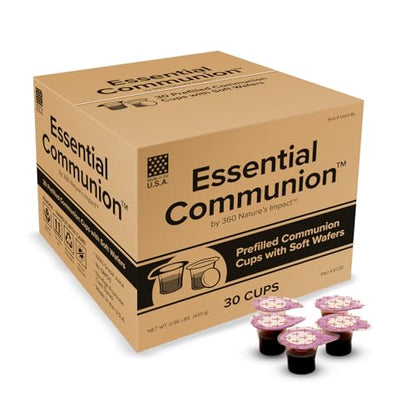 Prefilled Communion Cups and Wafer Set with Concord Grape Juice, Disposable Communion Elements for Church, Home, and Hospital Services, Holy Eucharist Supplies, 30 Count - size: 30 Count