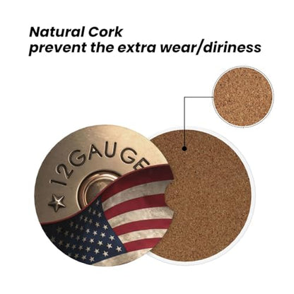 Car Coasters for Cup Holders - (Bullet American Flag)