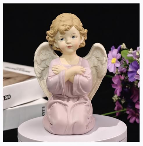 5.32 Inch Praying Angel Figurine, Resin Guardian Statue - size: 5.32"H