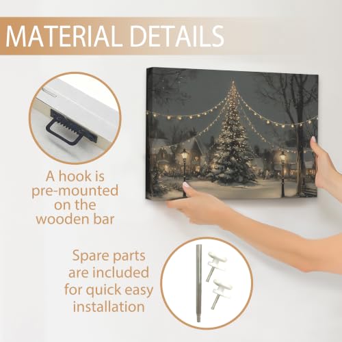 KSDUT Christmas Christmas Winter Pine Tree Framed Wall Art 14x11 Inch - color: Christmas-20