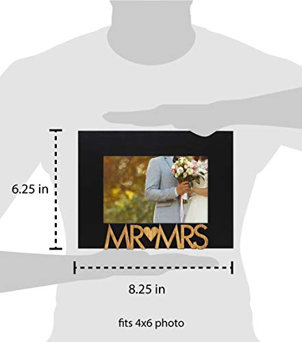 Isaac Jacobs 4x6 Black Wood Sentiments Mr&Mrs Picture Frame - color: Black, size: 4x6