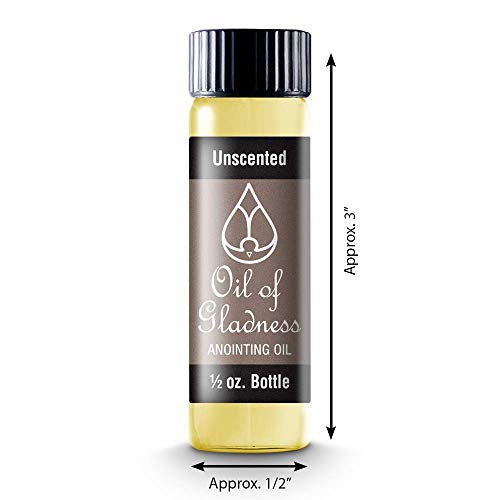 Oil of Gladness Unscented Anointing Oil - Oil for Daily Prayer, Ceremonies, and Blessings - 1/2 oz - size: 1/2 Ounce