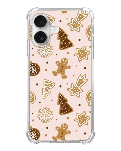 Brown Christmas Tree Gingerbread Phone Case Compatible with iPhone 17, Cute Winter Snowflake Phone Cover for iPhone 17 - color: Brown Christmas