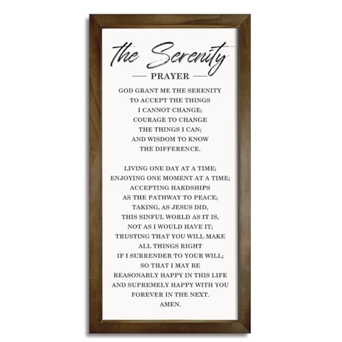 Christian Wall Decoration, Motivational Decor Signs, Farmhouse Wood Framed Sign 15×7.5×0.3 inches, Religious Home Decor, Church Room Wall Art, The Serenity Prayer Sign - color: color 16