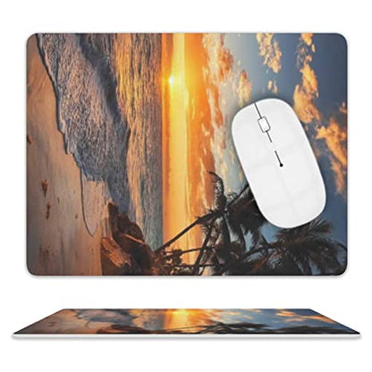 Sunset Beach Mouse Pad, Square Mousepad,Waterproof Mouse Mat Non-Slip Rubber Base MousePads for Office Home Laptop Travel, 9.5"x7.9"x0.12" Inch - color: S1003