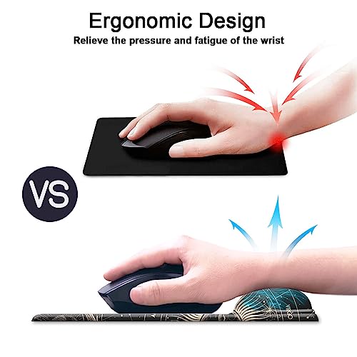 Mouse Pad with Wrist Support, Non Slip Mousepad Wrist Rest for Office, Computer, Laptop & Mac- Durable & Comfortable & Lightweight Ergonomic Support Mouse Mat Moon Stars - color: Moon Stars, size: 8.8L x 7.5W inches