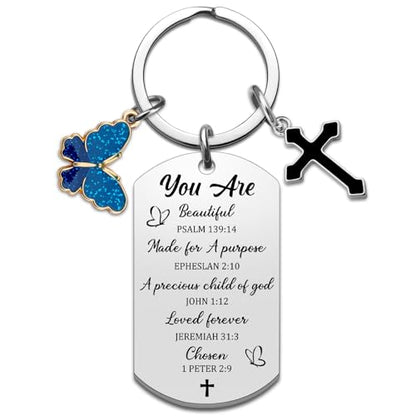 Stocking Stuffers Inspirational Christain Gifts for Women Girls Unique Religious Keychain Gift for Best Friend Bestie Sisters Mom Birthday Christmas Gifts Bible Verse Accessory