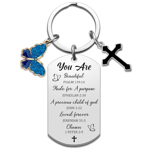 Stocking Stuffers Inspirational Christain Gifts for Women Girls Unique Religious Keychain Gift for Best Friend Bestie Sisters Mom Birthday Christmas Gifts Bible Verse Accessory