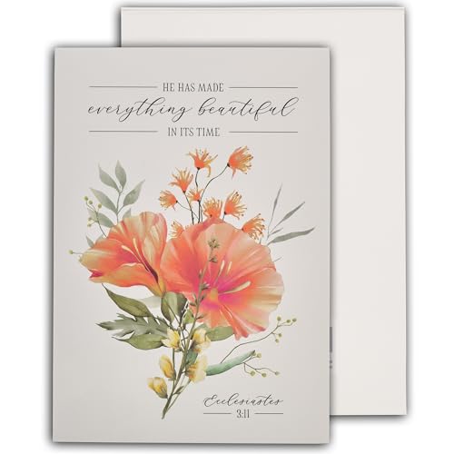 Christian Art Gifts Small Scripture Notepad for Women: Everything BeautifuI - color: Orange Floral