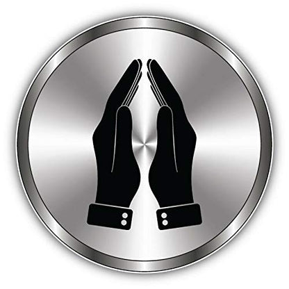 Praying Hands Silver Label Religion Decorative Scrapbooking Sticker Waterproof Vinyl Stickers for Water Bottle, Laptop & Phone Case – 50 Pack