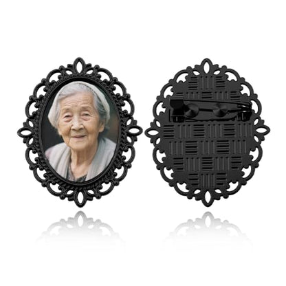 Wedding Double Picture Frame Brooch for Bride Grooms Boutonniece Pin for Wedding Bouquet - color: Color H