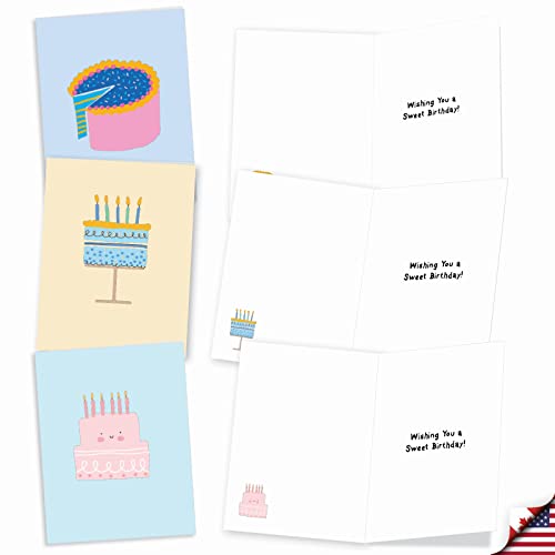 Best Card Co 20 Mini Birthday Boxed Notecards Cakes AM9274BDG-B2x10 - style: Happy Cakes