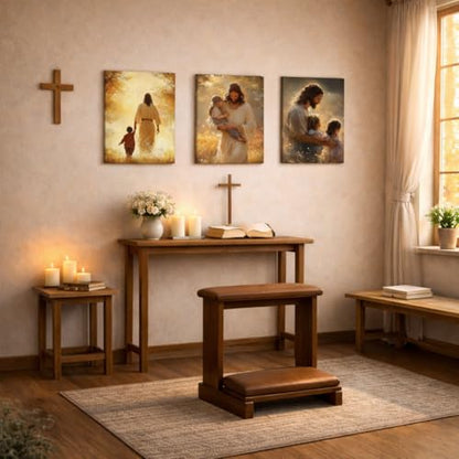 Jesus with Children Canvas Wall Art, 3 Piece Gallery Wrapped Set, 12x16 - color: Jesus With Children Set, size: 16"L x 12"W